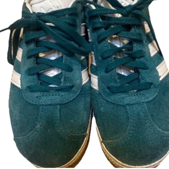 Adidas Gazelles - Teal Suede and White Leather - Picture 3 of 5